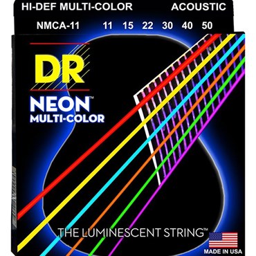 DR Renkli Neon Akustik Gitar 0,11 Takım Tel (El yapımı)